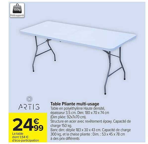 Table Pliante multi-usage