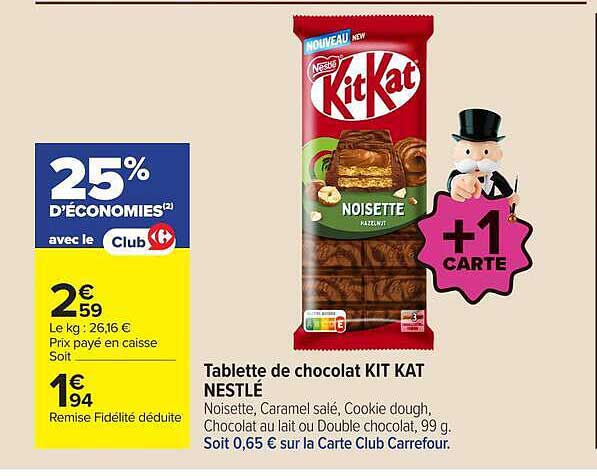 Tablette de chocolat KIT KAT NESTLÉ