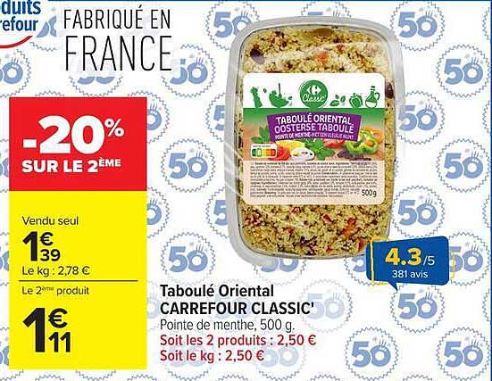 TABOULÉ ORIENTAL CARREFOUR CLASSIC'