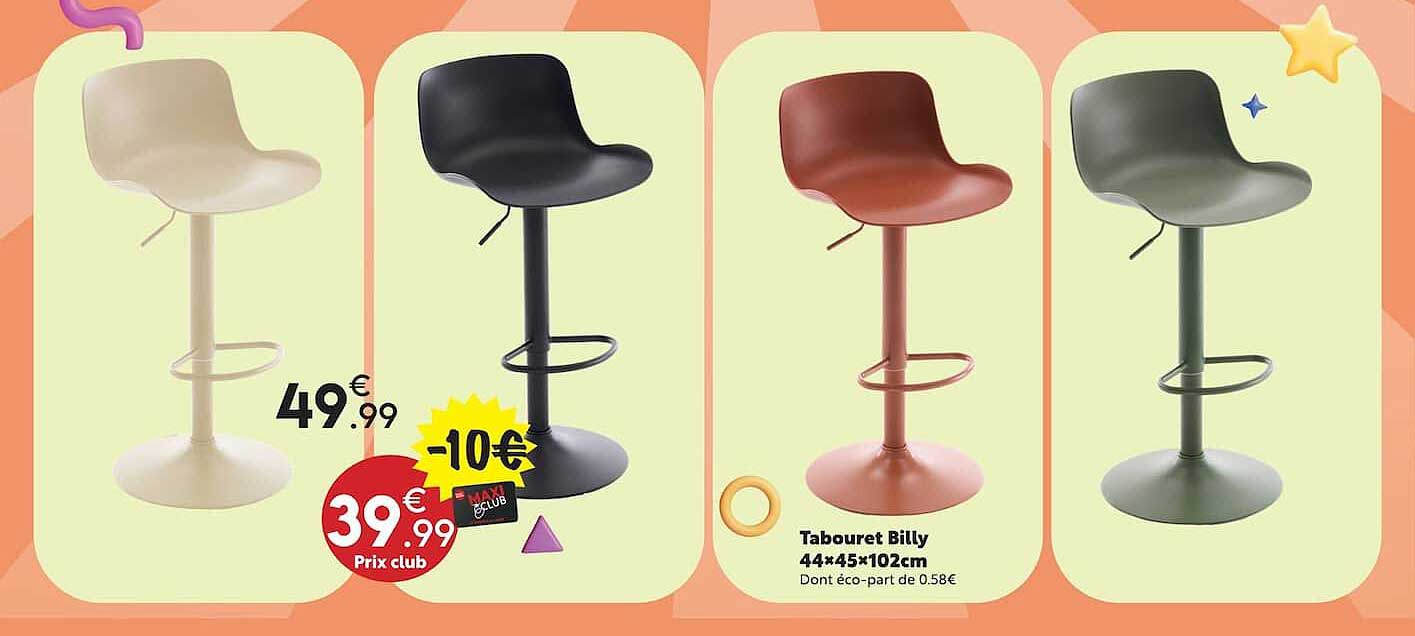 Tabouret Billy 44×45×102cm