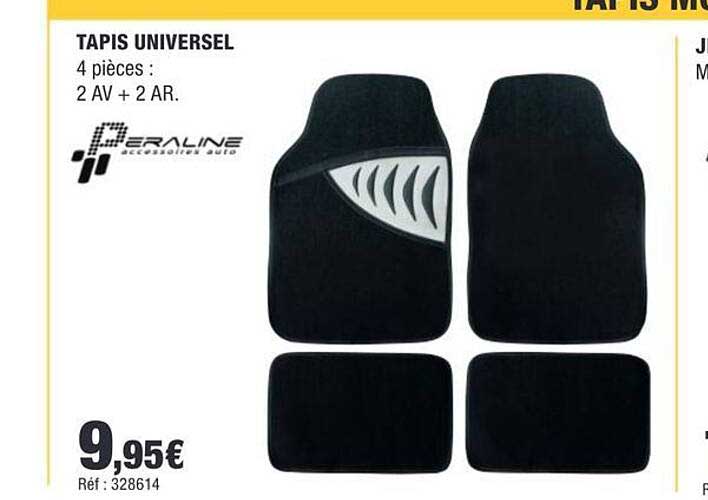 TAPIS UNIVERSEL 4 pièces : 2 AV + 2 AR.