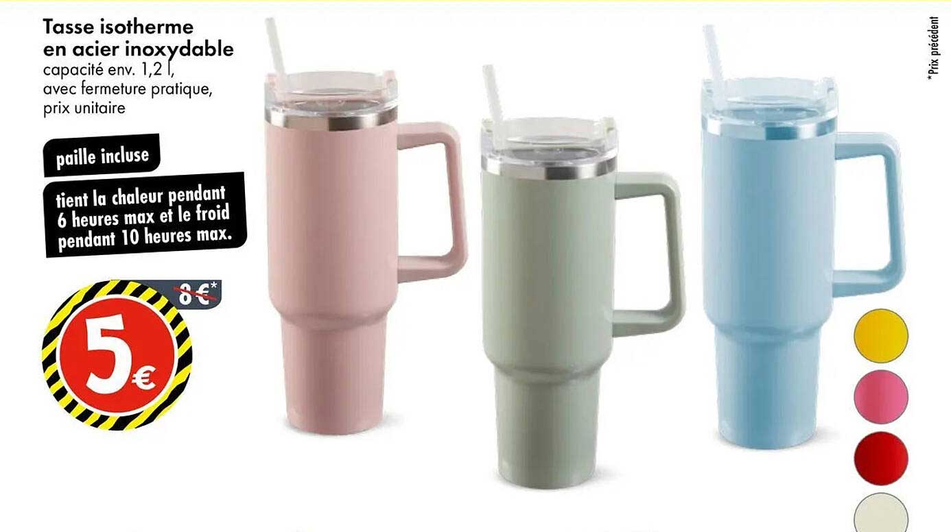 Tasse isotherme en acier inoxydable