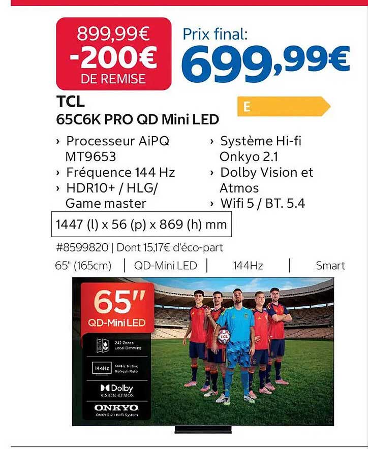 TCL 65C6K PRO QD Mini LED