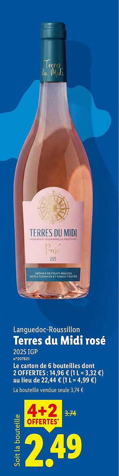 Terres du Midi rosé 2025 IGP