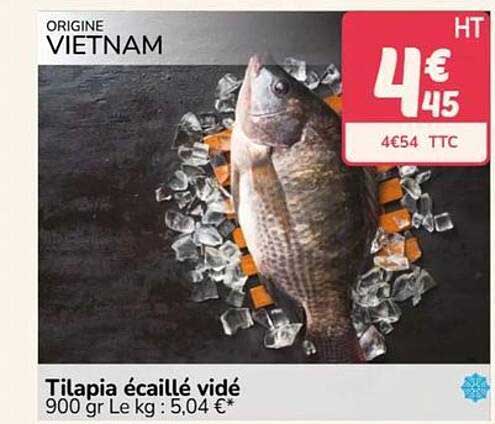 Tilapia écaillé vidé
