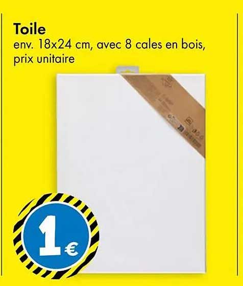 Toile env. 18x24 cm, avec 8 cales en bois, prix unitaire