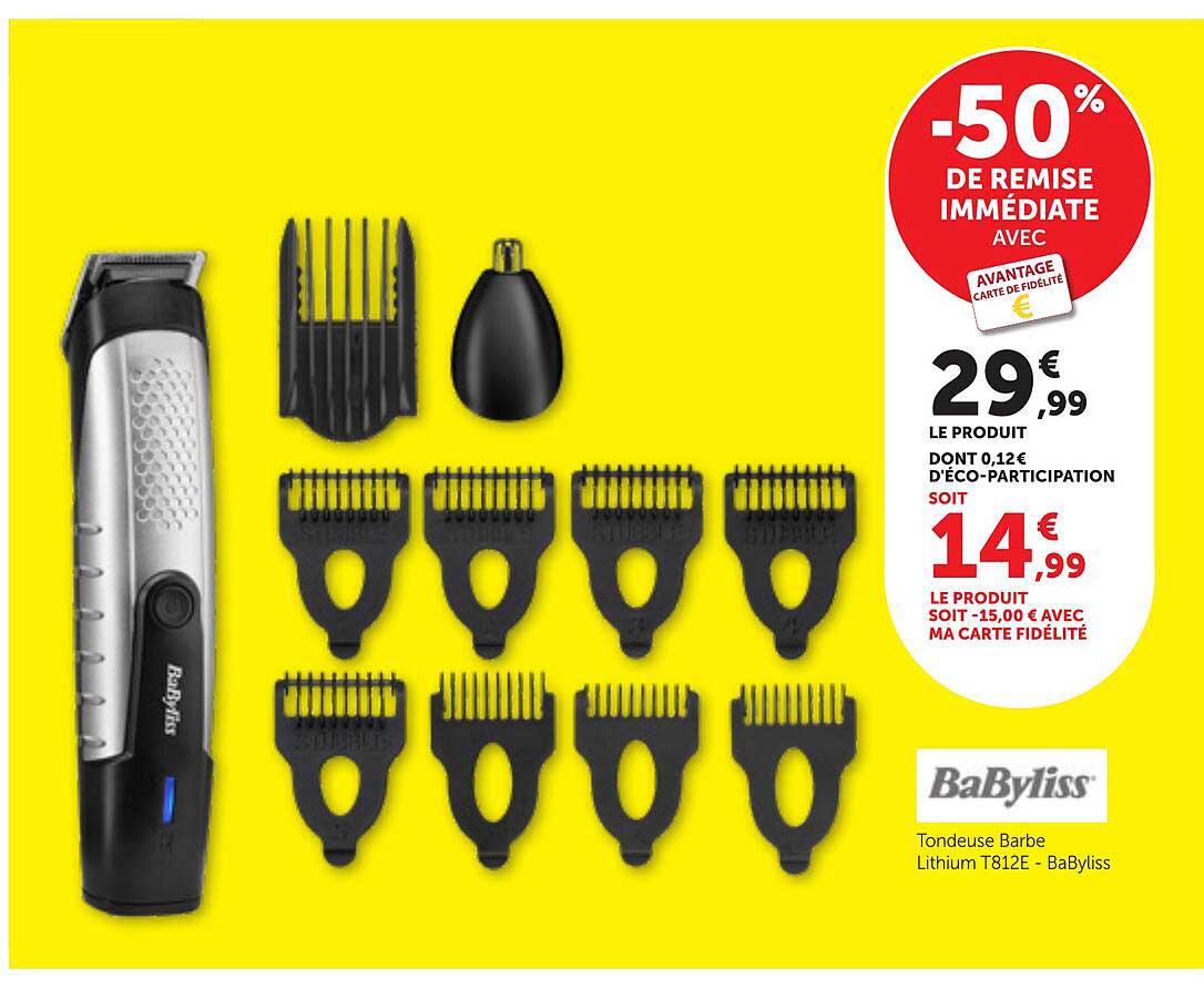 Tondeuse Barbe Lithium T812E - BaByliss