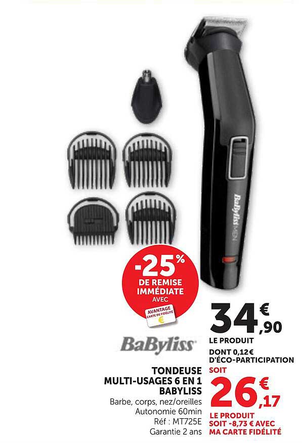 TONDEUSE MULTI-USAGES 6 EN 1 BABYLISS