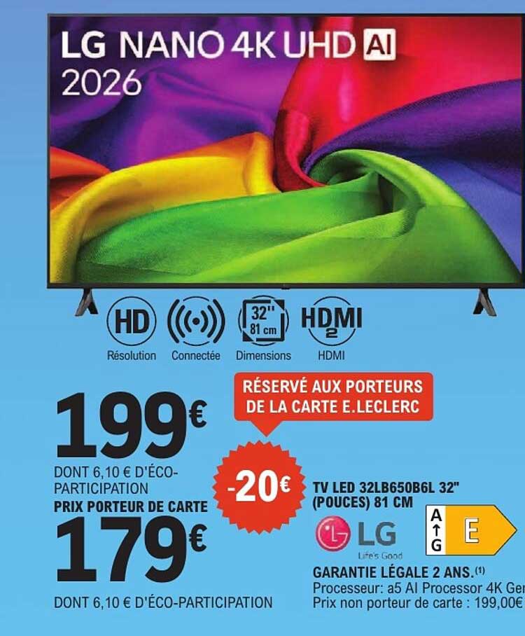 TV LED 32LB650B6L 32" (POUCES) 81 CM