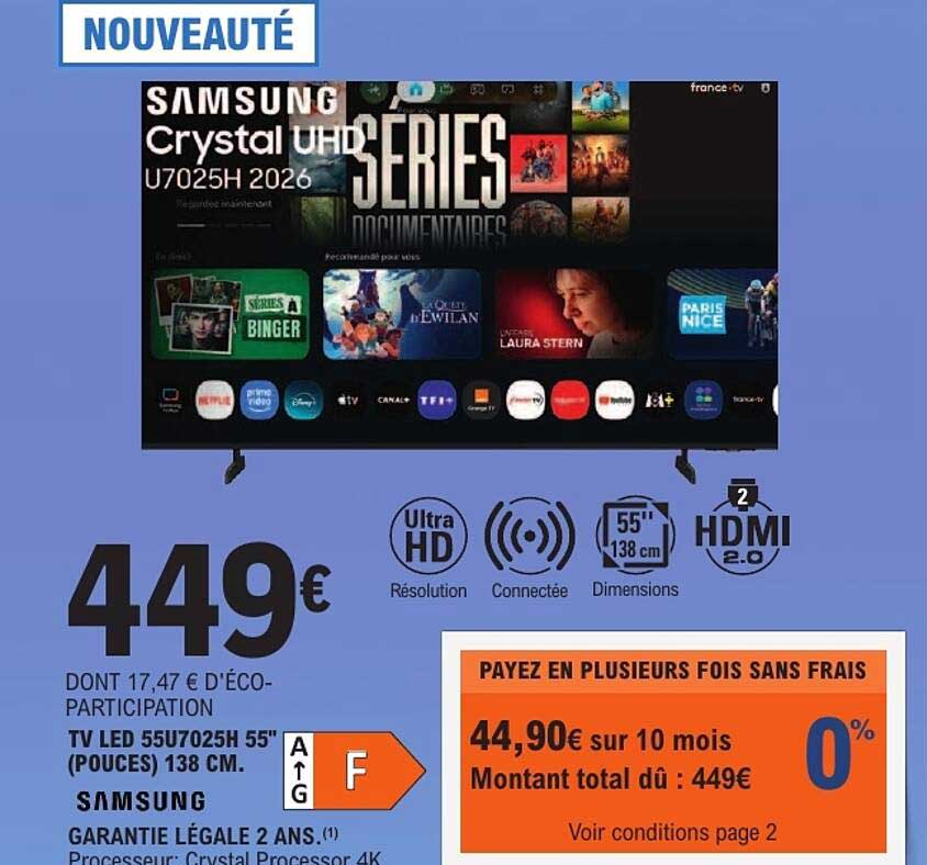 TV LED 55U7025H 55" (POUCES) 138 CM. SAMSUNG