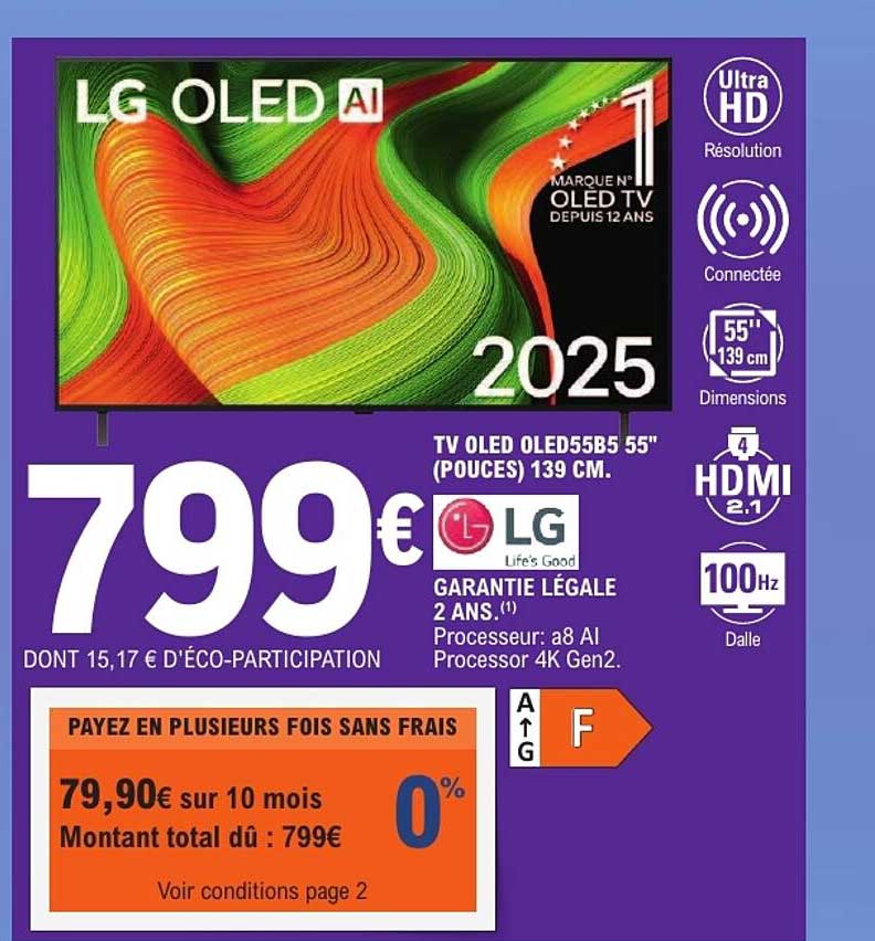 TV OLED OLED55B5 55" (POUCES) 139 CM.
