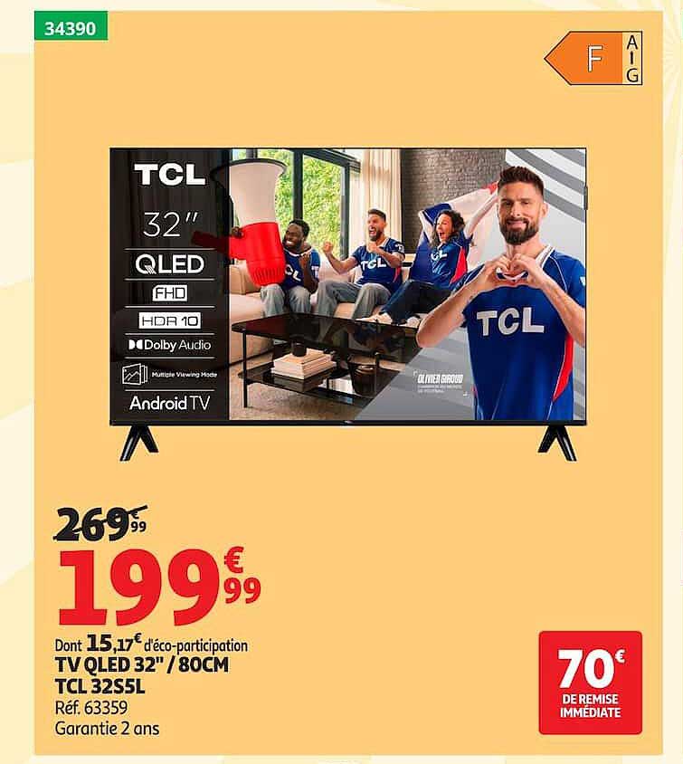 TV QLED 32'' / 80CM TCL 32S5L