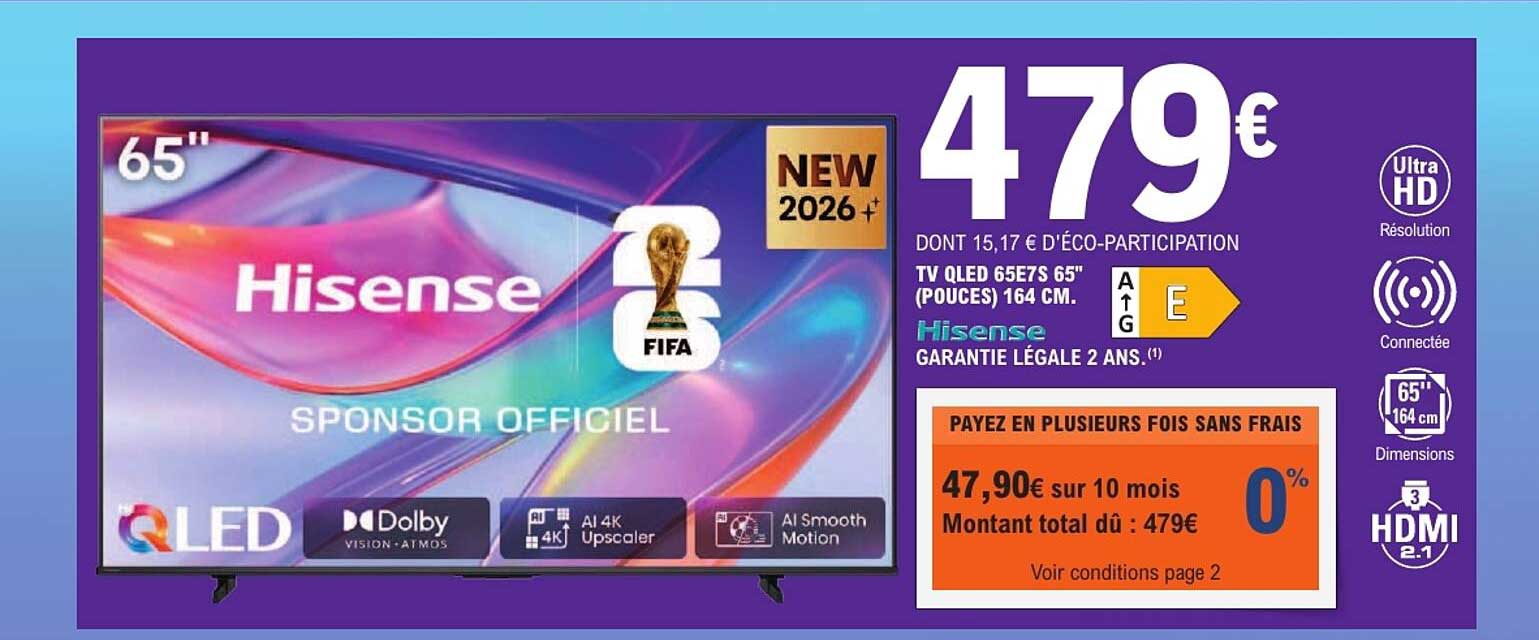 TV QLED 65E7S 65" (POUCES) 164 CM.