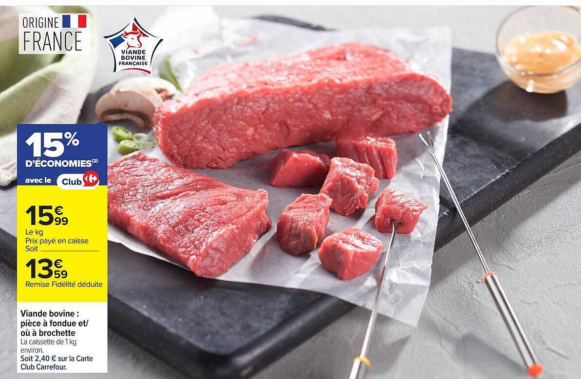 Viande bovine : pièce à fondue et/ou à brochette
