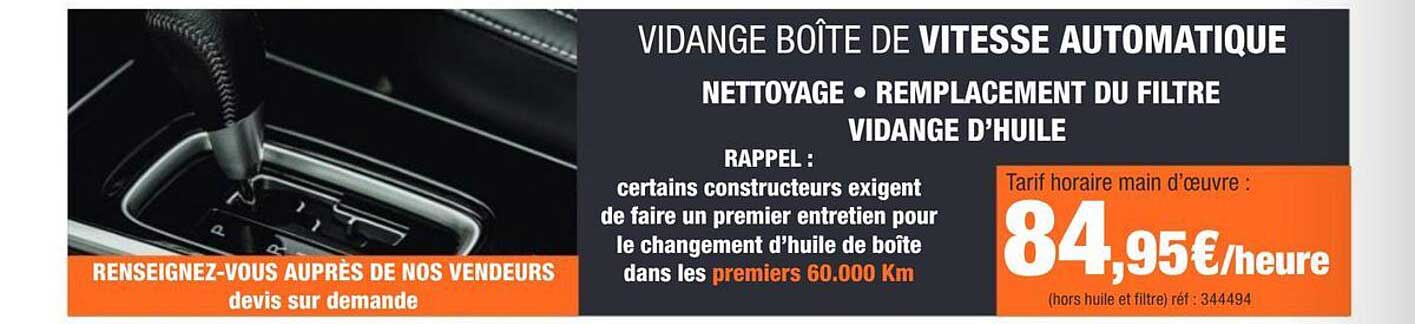 VIDANGE BOÎTE DE VITESSE AUTOMATIQUE