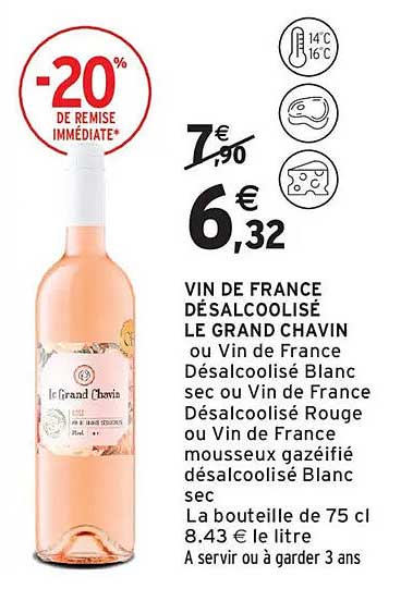 VIN DE FRANCE DÉSALCOOLISÉ LE GRAND CHAVIN
