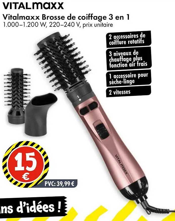 Vitalmaxx Brosse de coiffage 3 en 1