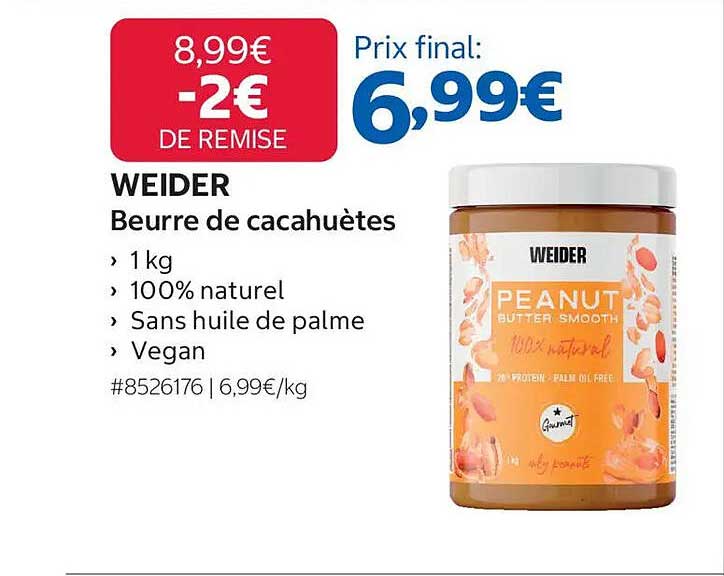 WEIDER Beurre de cacahuètes