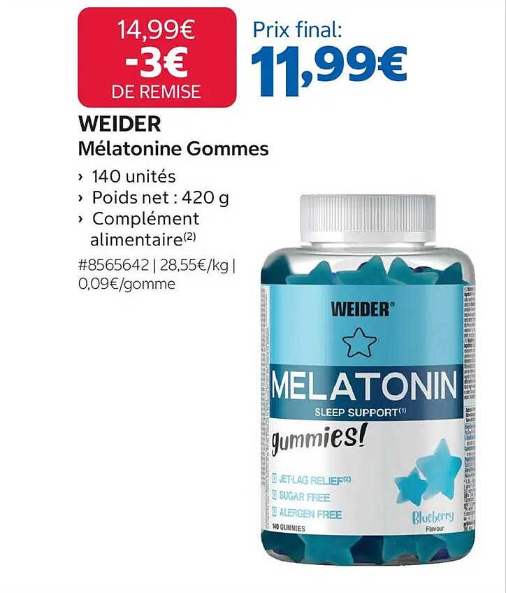 WEIDER Mélatonine Gommes