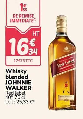 Whisky blended JOHNNIE WALKER Red label 40°, 70 cl