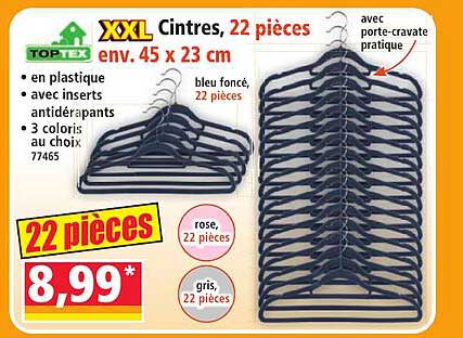 XXL cintres, 22 pièces env. 45 x 23 cm