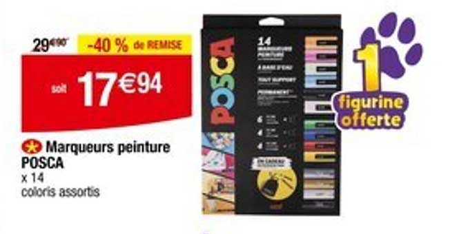 Marqueurs peinture POSCA x 14 coloris assortis