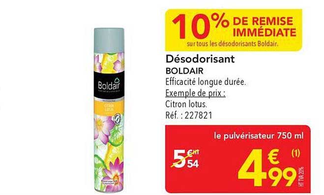 10% DE REMISE IMMÉDIATE sur tous les désodorisants Boldair.