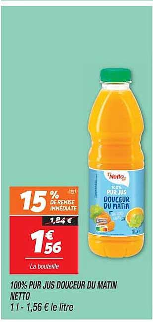 100% PUR JUS DOUCEUR DU MATIN NETTO