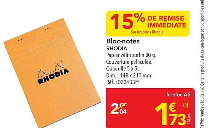 15% DE REMISE IMMÉDIATE