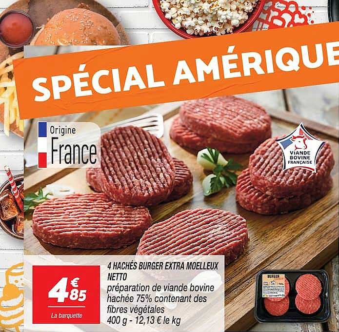 4 HACHÉS BURGER EXTRA MOELLEUX NETTO