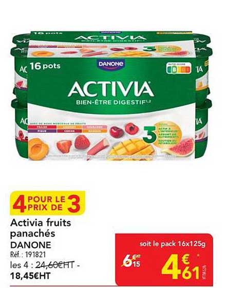Activia fruits panachés DANONE