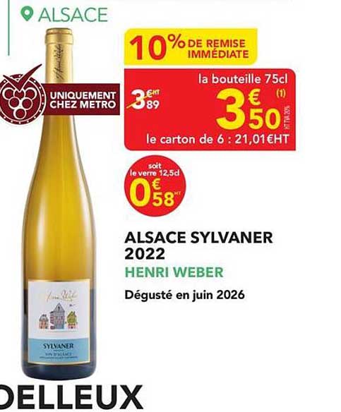 ALSACE SYLVANER 2022 HENRI WEBER