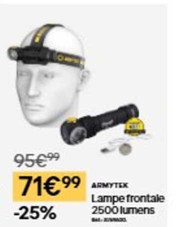 ARMYTEX Lampe frontale 2500 lumens