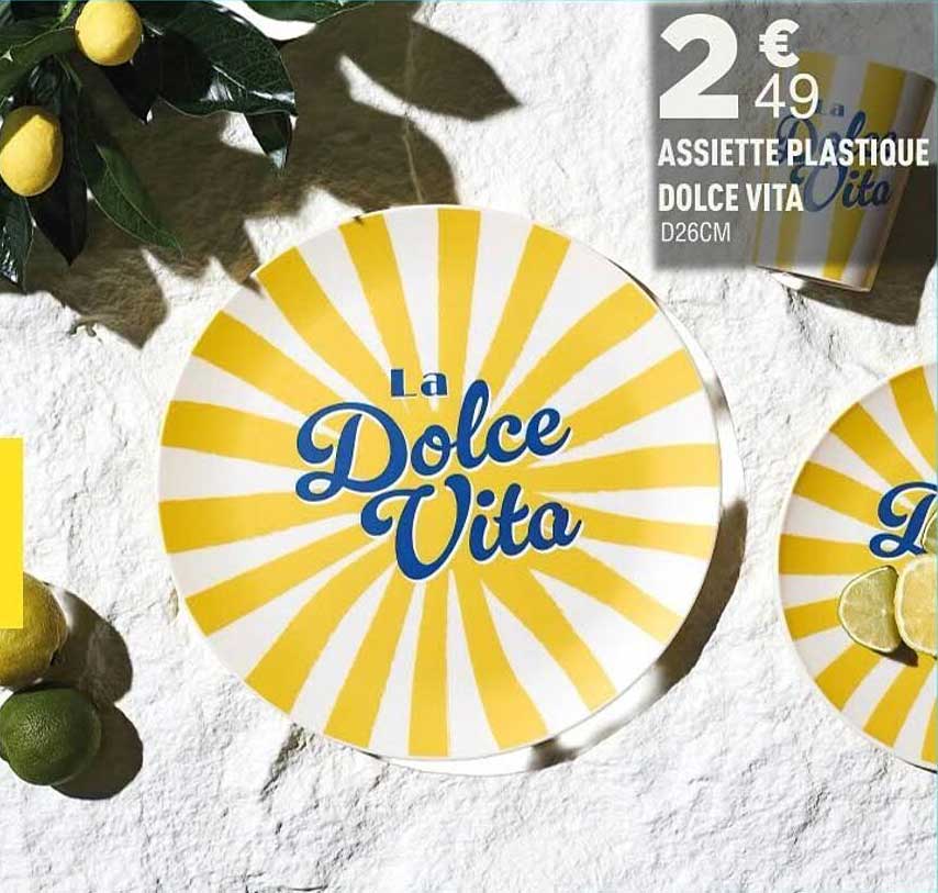 ASSIETTE PLASTIQUE DOLCE VITA D26CM
