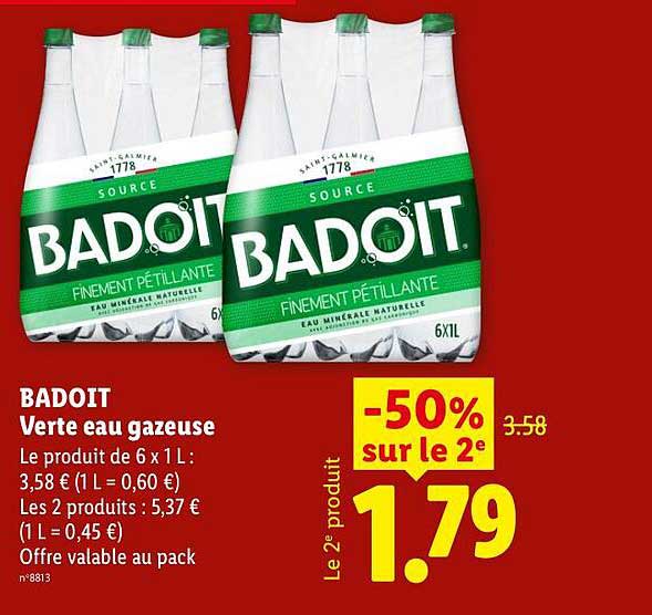 BADOIT Verte eau gazeuse