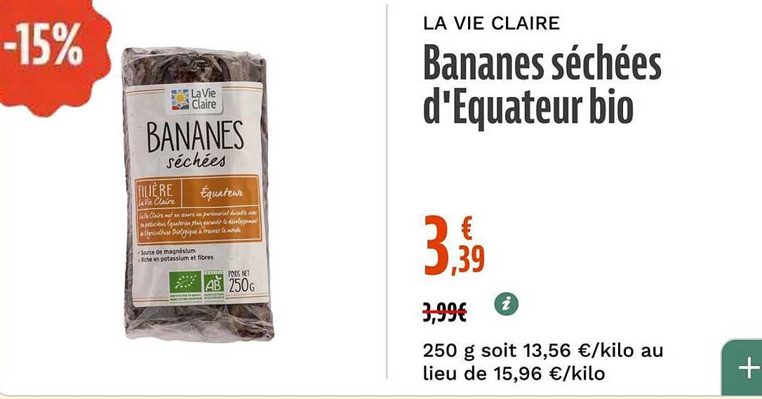Bananes séchées d'Equateur bio