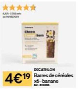 Barres de céréales x6 - banane