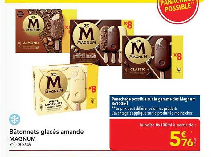 Bâtonnets glacés amande MAGNUM