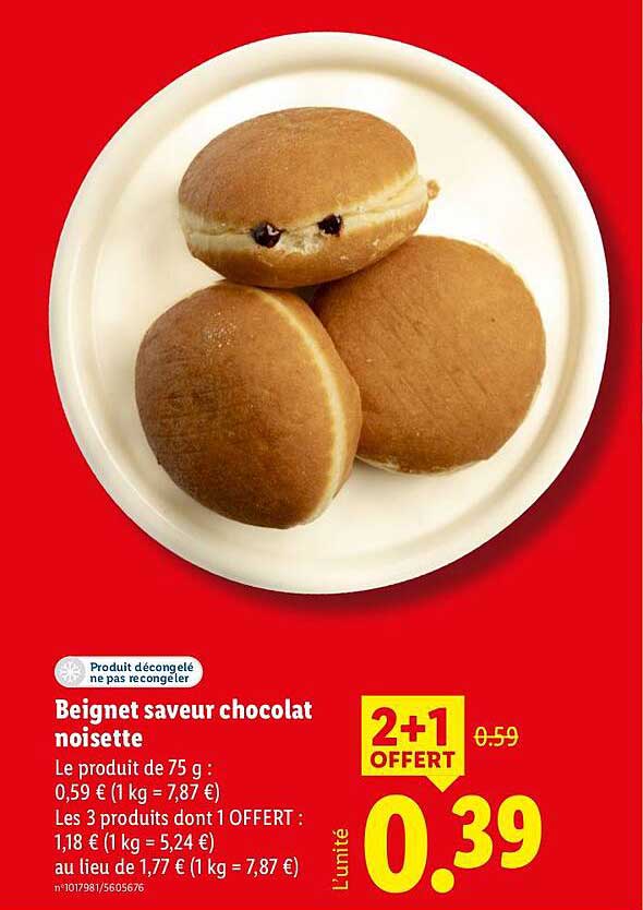 Beignet saveur chocolat noisette