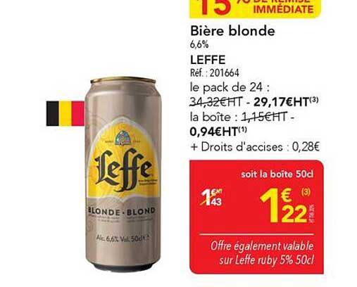 Bière blonde 6,6% LEFFE