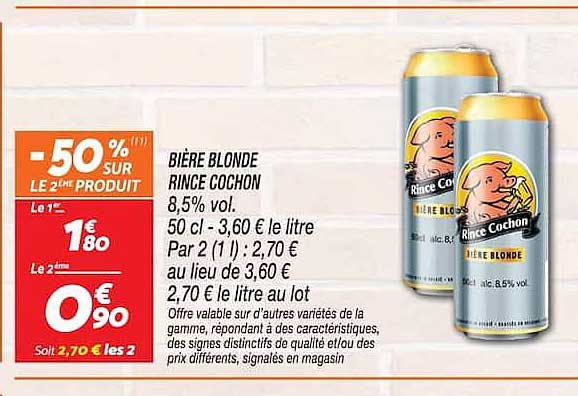BIÈRE BLONDE RINCE COCHON 8,5% vol. 50 cl