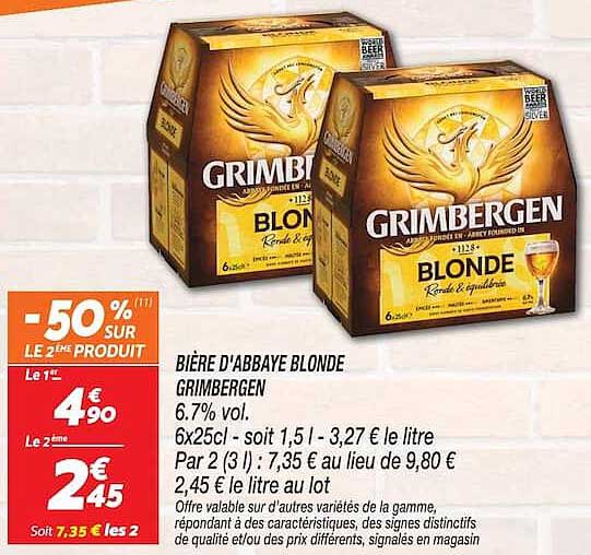 BIÈRE D'ABBAYE BLONDE GRIMBERGEN