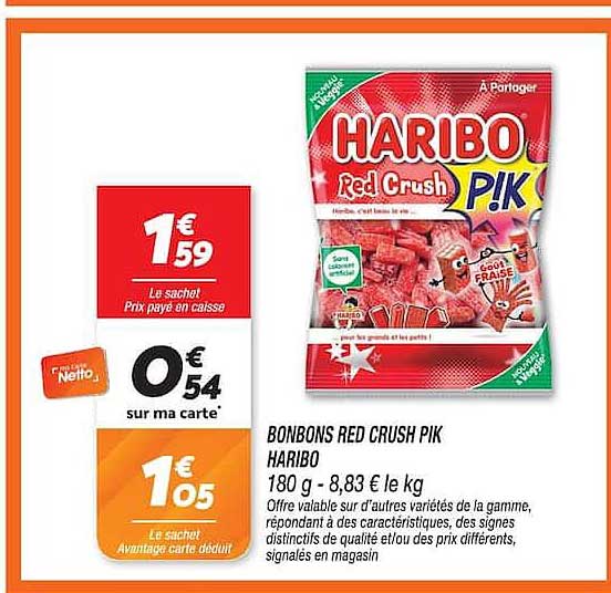 BONBONS RED CRUSH PIK HARIBO