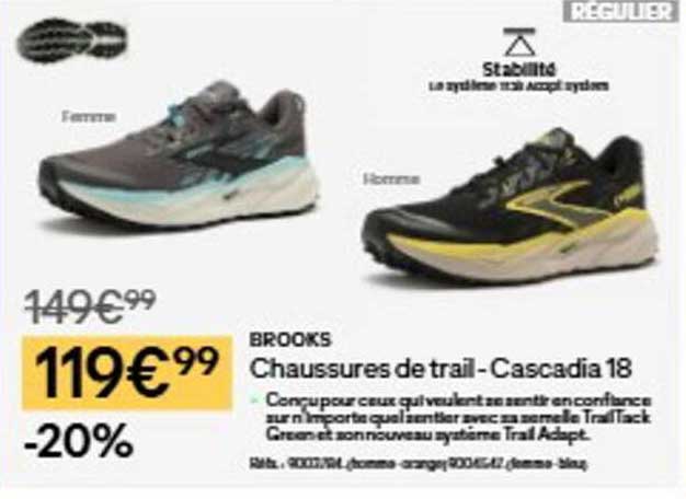 BROOKS Chaussures de trail - Cascadia 18