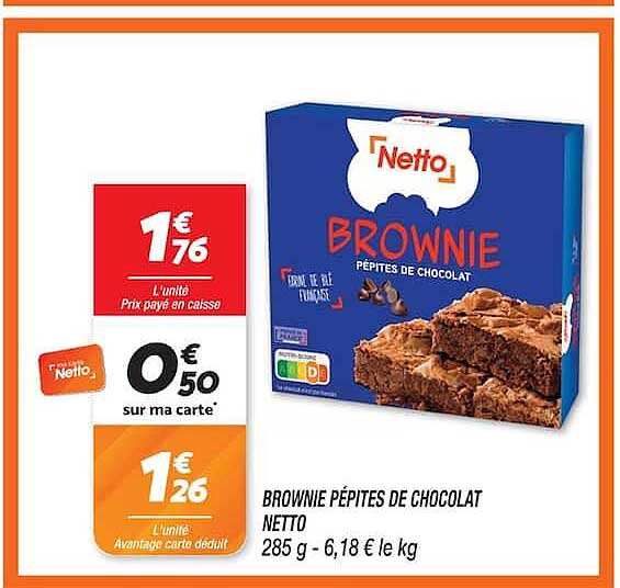 BROWNIE PÉPITES DE CHOCOLAT NETTO