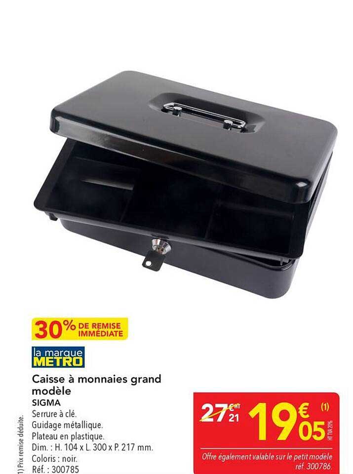 Caisse à monnaies grand modèle SIGMA
