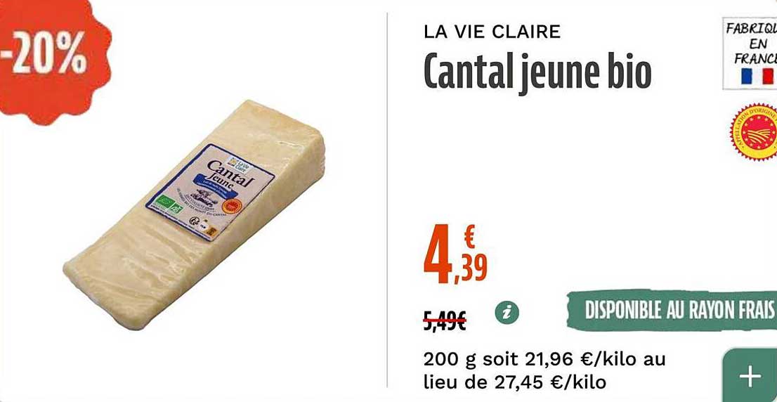 Cantal jeune bio