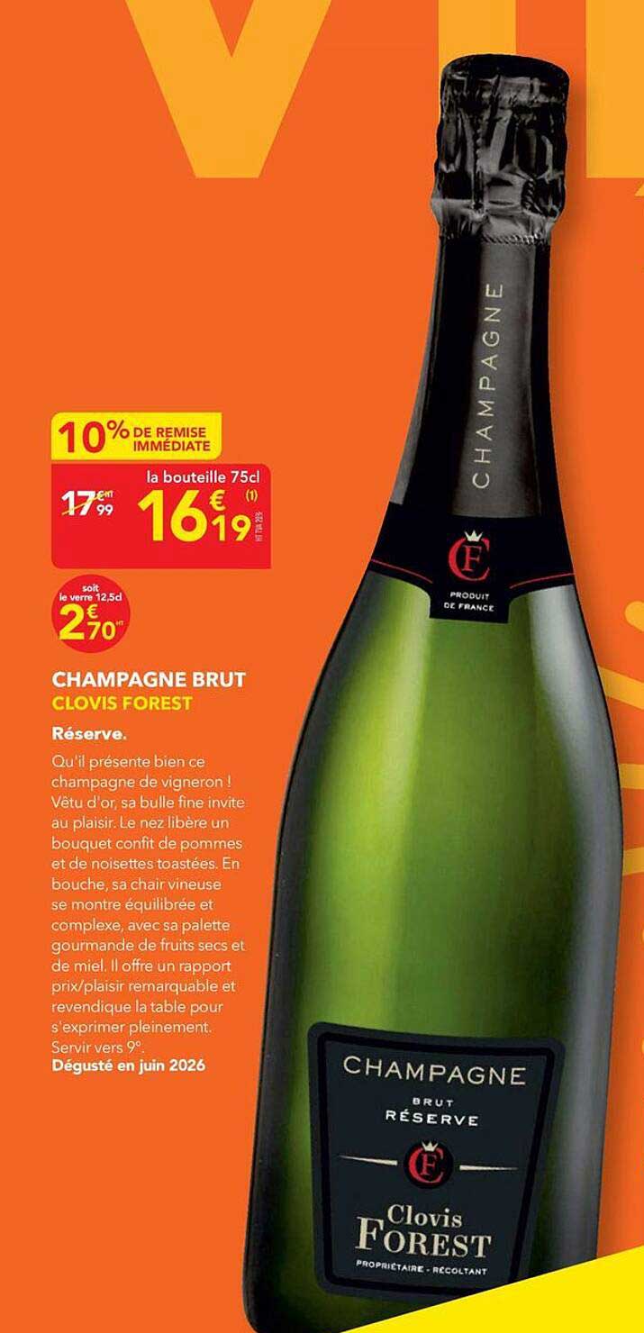 CHAMPAGNE BRUT CLOVIS FOREST Réserve.