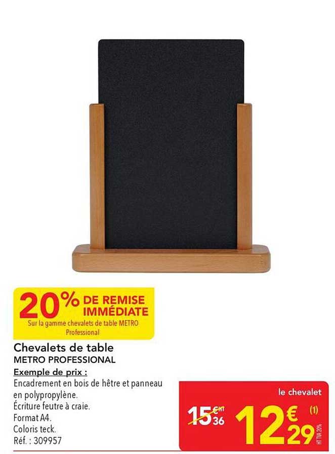 Chevalets de table METRO PROFESSIONAL