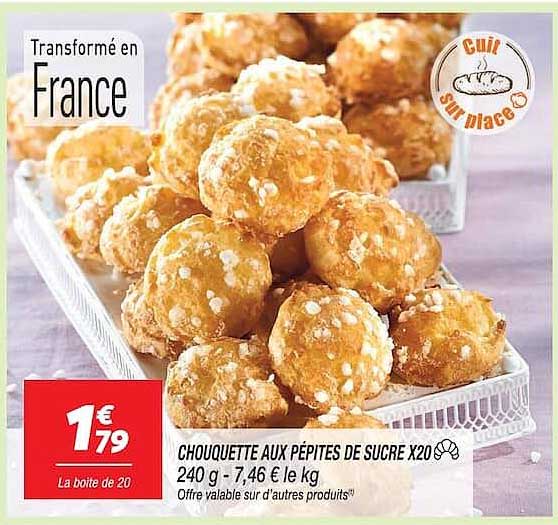 CHOUQUETTE AUX PÉPITES DE SUCRE X20
